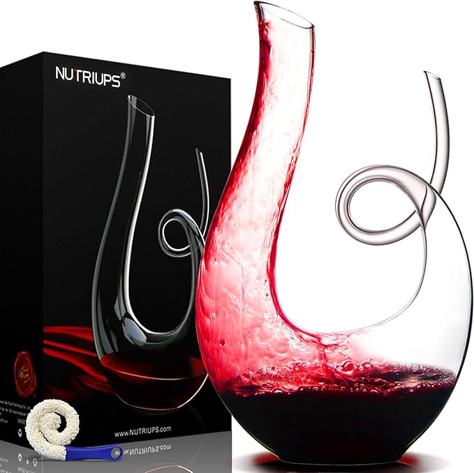 Wine Decanters, 1.2L Swan Decanters for Wine, Lead-free Wine Carafes, Clear