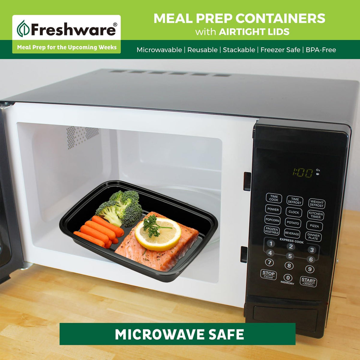 Freshware Meal Prep Containers [150 Pack] 1 Compartment with Lids, Food Storage Containers, Bento Box, BPA Free, Stackable, Microwave/Dishwasher/Freezer Safe (24 oz)