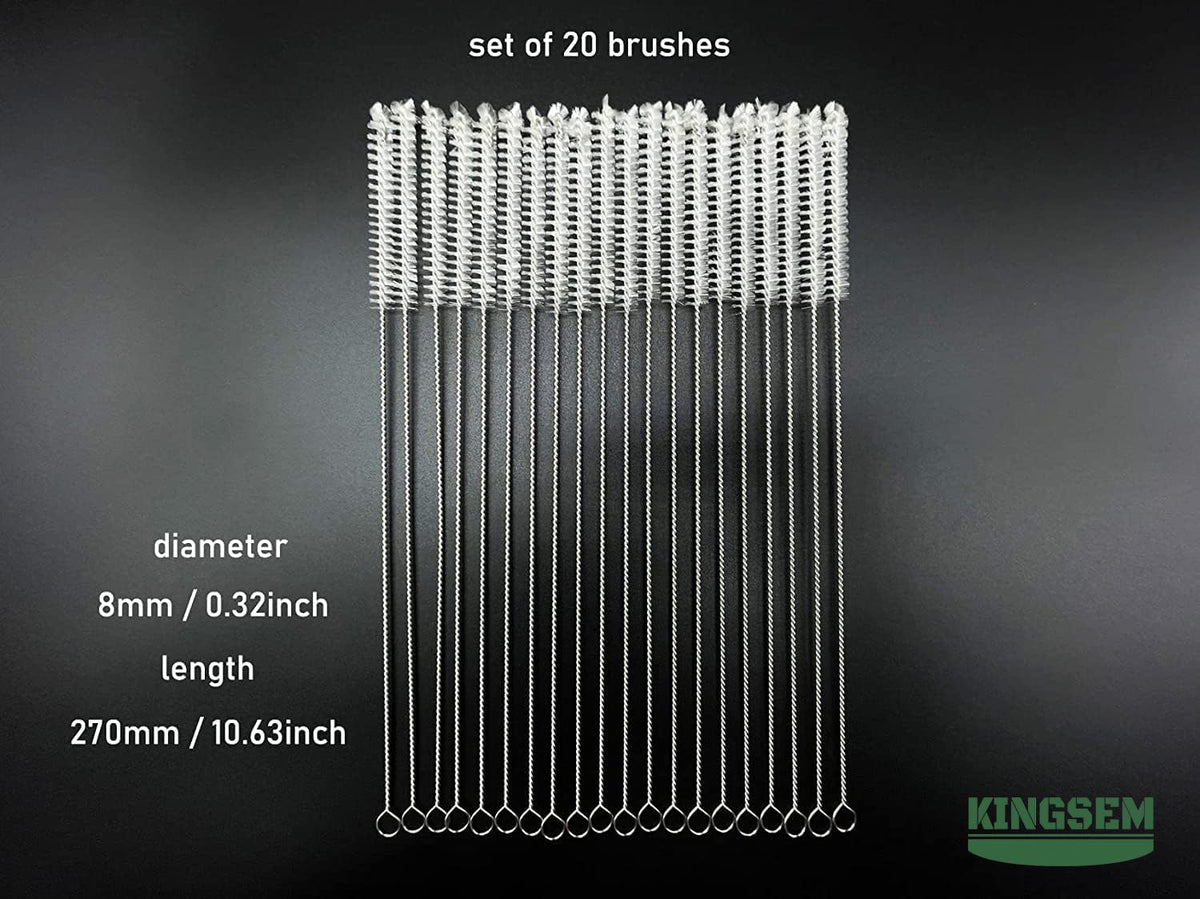 20PCS Straw Cleaner Brush kit, Straw Brush of 8mm-10.6 inch for Water Bottle Sippy Cup with Straw, Glass Straw,Piper Cleaning, Tubes Cleaning Like Filter and Sink Drain Hair Remover