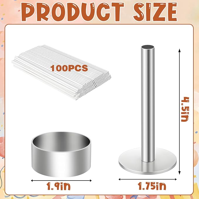 Cake Stick Mold Kit, Round Stick Cutter & Push Rod Cake Stick Maker, Mold Tool Supplies Kit Kitchen Baking Accessories Suitable for Bakery or Home Use to Make Lovely Desserts