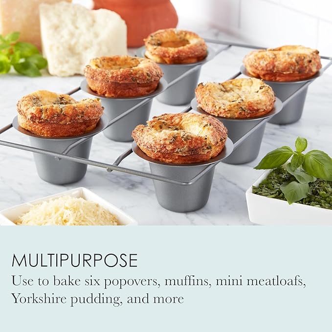 Chicago Metallic Professional 6-Cup Popover Pan with Armor-Glide Coating