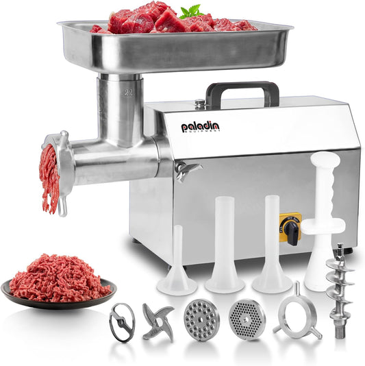#32 Electric Commercial Meat Grinder Machine, 21 lbs Per Minute, 2 HP Heavy Duty Stainless Steel Meat grinder with sausage sufffer, Ideal for deer processing, Pet Food,Heavy Use