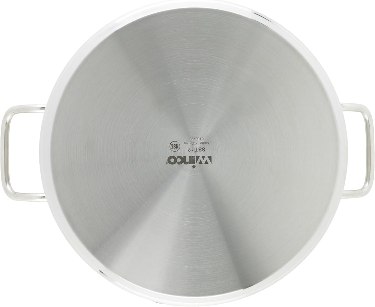 Winco Heavy-Duty Stainless Steel Stock Pot with Cover, 12 Quart