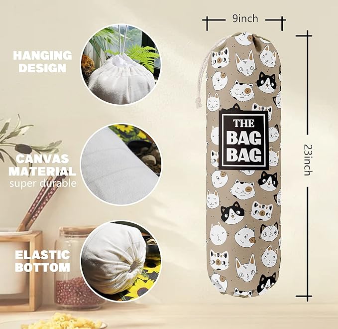 Funny The Bag Bag, Grocery Bags Holder Organizer For Shopping Bags, Wall Mount Plastic Bags Storage Container Dispensers, Gift For The Preferred Family And Friends