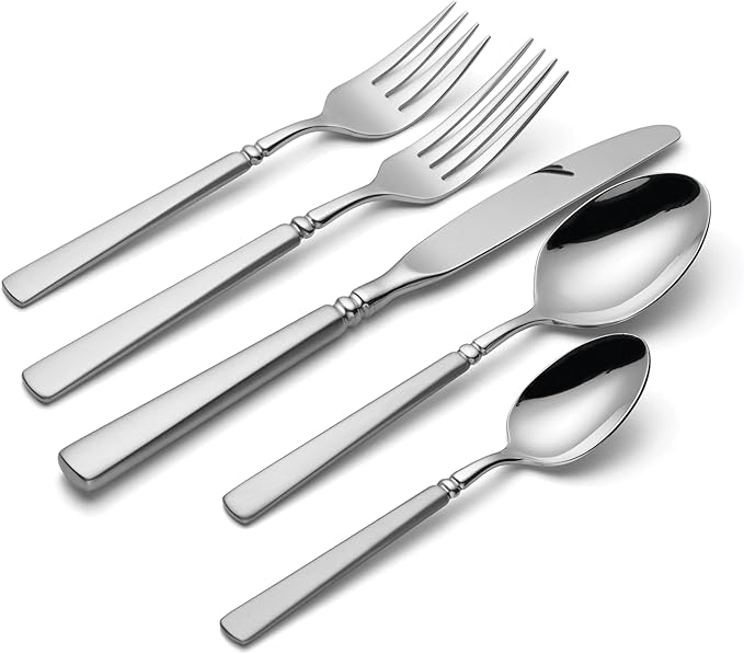 Oneida 2624020A Satin Easton 20-Piece Fine Flatware Set, Service For 4, Satin Finish Handles
