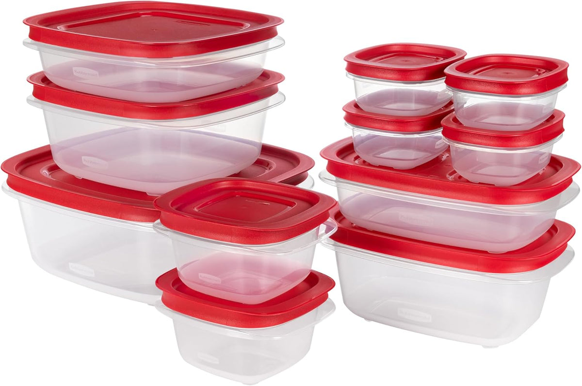 Rubbermaid EasyStore Rectangle and Square Containers, 22-Piece Set, Food Storage Containers, Food Storage Containers with Lids