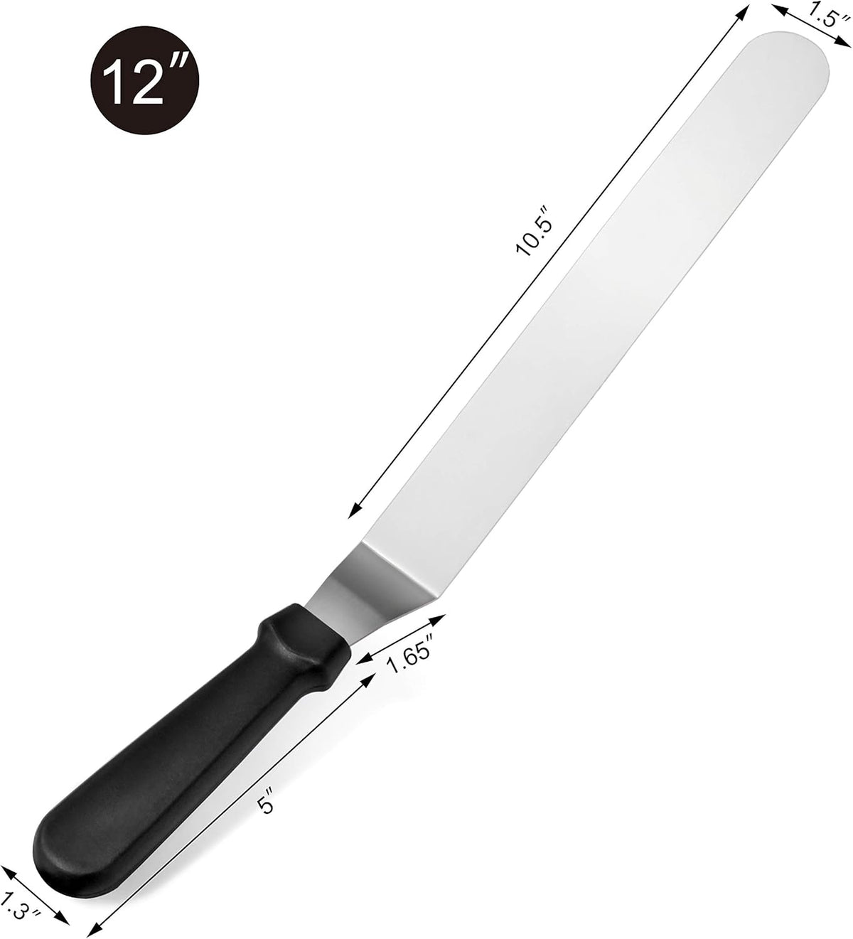 New Star Foodservice 38118 Angled Icing Spatula, 12-Inch Blade, 17-Inch Overall, Silver