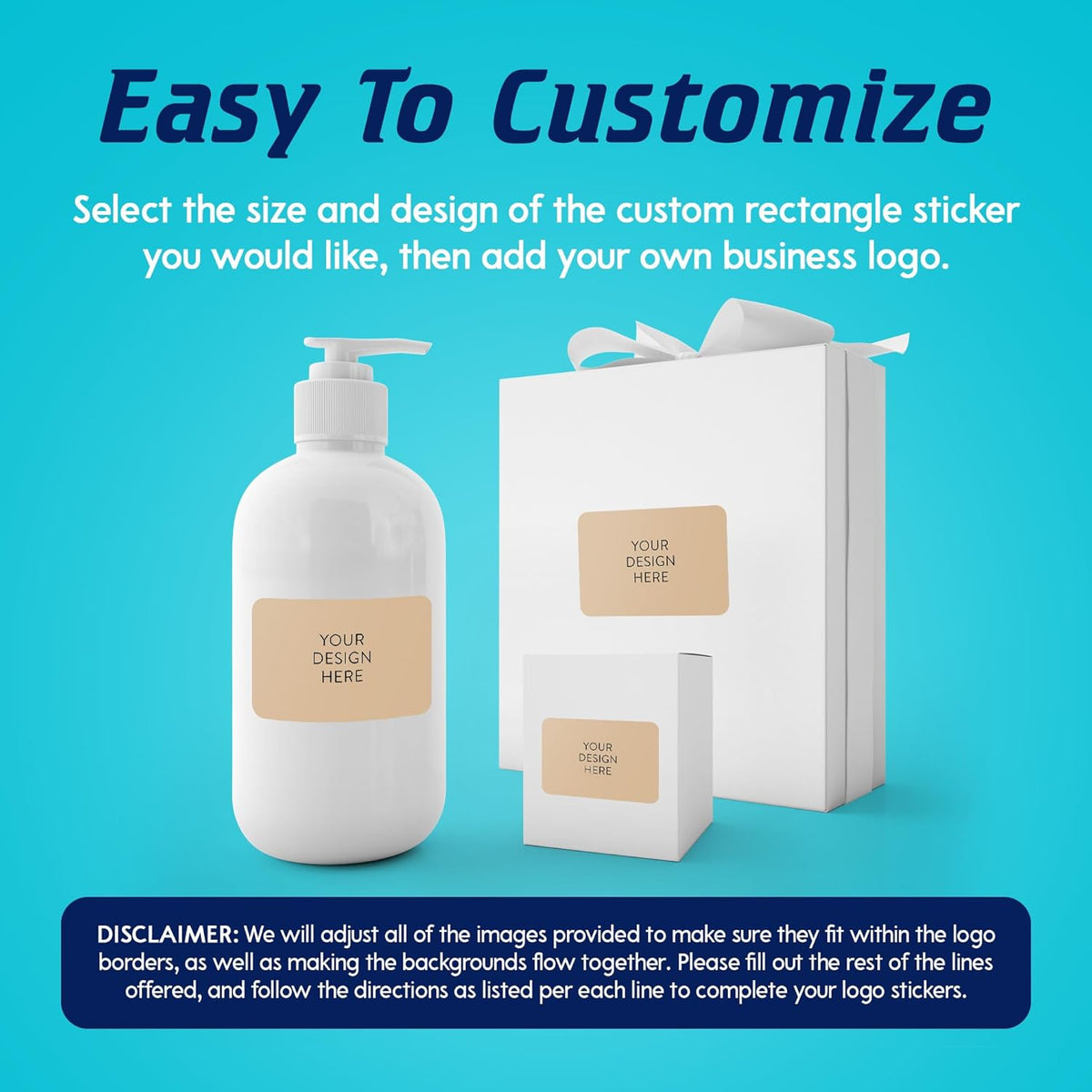 100 Custom Vinyl Stickers - Upload Your own Image, Text, Design, Logo - Personalized Logo Labels for Handmade, Packaging, Bottle, Jars, Candle, Brand Stickers (Brown, 4x2)