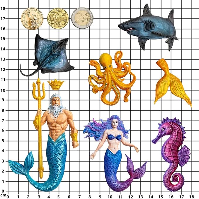Mermaid and Sea Creatures Clay Molds for Crafts