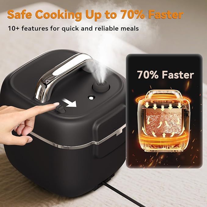 Fullwill Electric Pressure Cooker Lite, Slow Cooker, Rice, Sauté, Warmer, Olla de Presion Nonstick Pot 3 Quarts