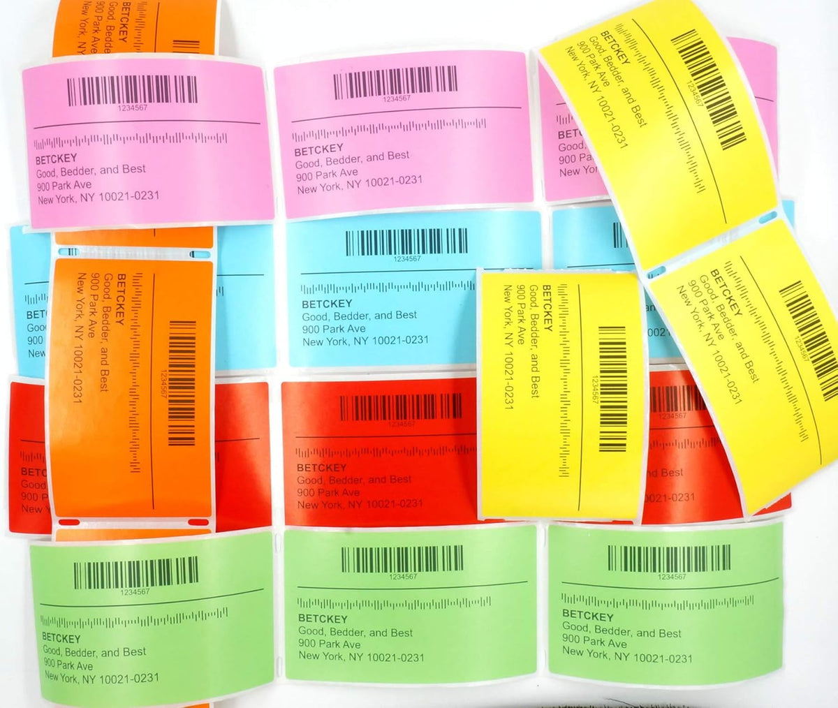 BETCKEY - 4" x 4" Shipping & Large Square Labels Compatible with Zebra & Rollo Label Printer,Premium Adhesive & Perforated[Green, 6 Rolls, 2100 Labels]