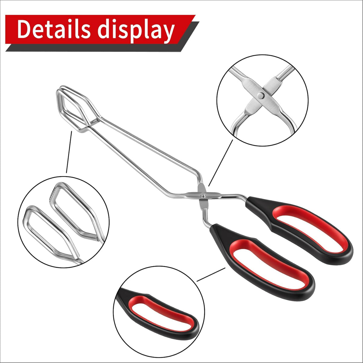 2-Pcs Stainless Steel Scissor Tongs, 9.25-Inch and 11-Inch set Kitchen cooking grilling tongs