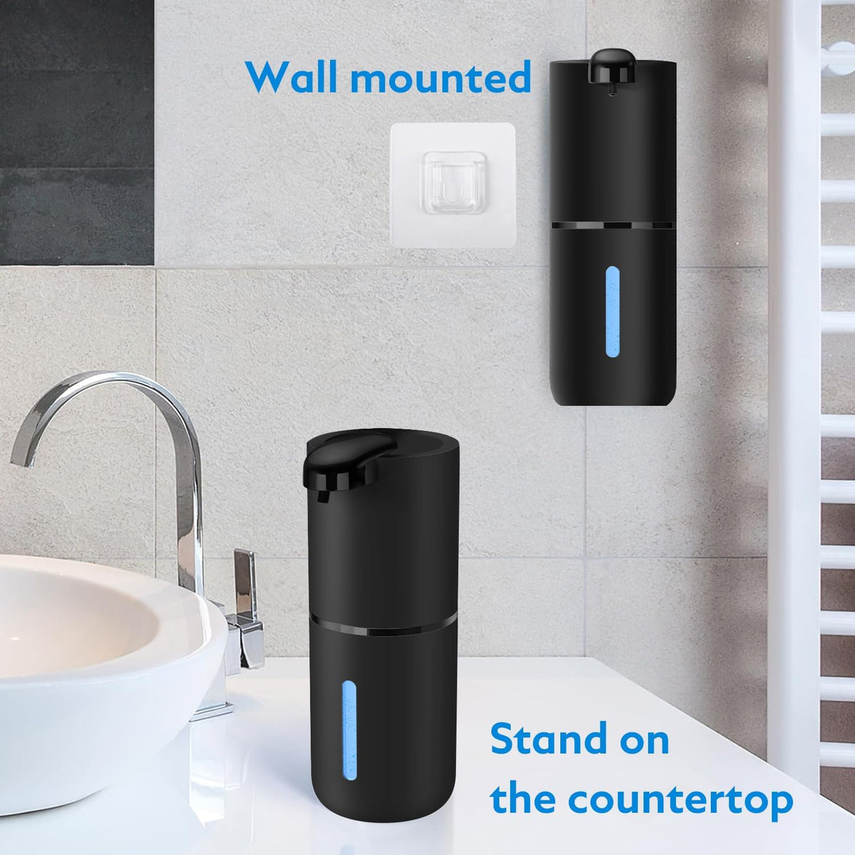 Automatic Soap Dispenser,380ml Touchless Liquid Foam Soap Dispenser,USB Rechargeable Electric Hand Free Pump Soap Dispenser for Bathroom Kitchen