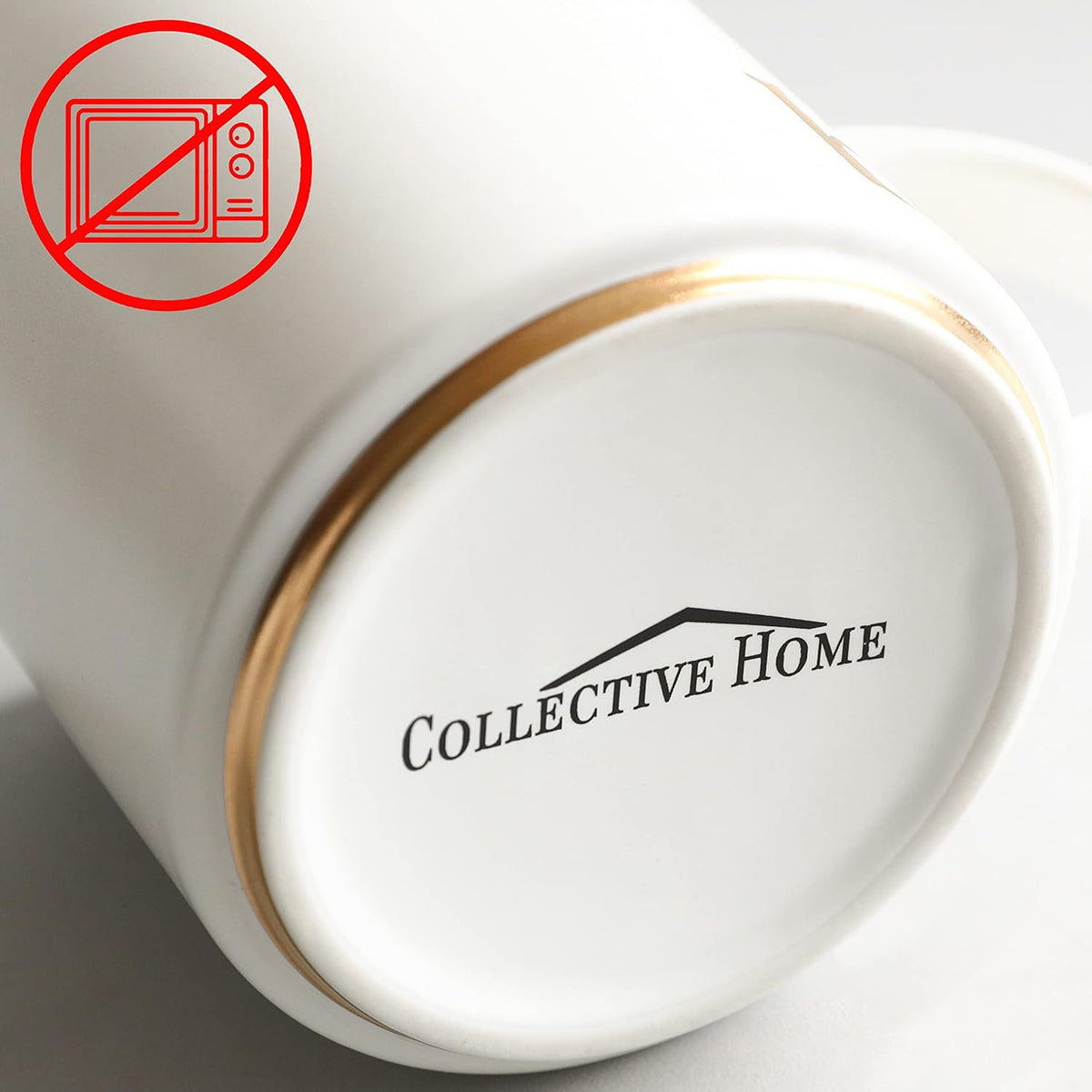 COLLECTIVE HOME - Monogram Ceramic Mugs, 15 oz Golden Initial Coffee Cups, Elegant Alphabet Tea Mugs, Elegant Personalized Mug with Gift Box, Unique Mug with Double Side Capital Letter (T)
