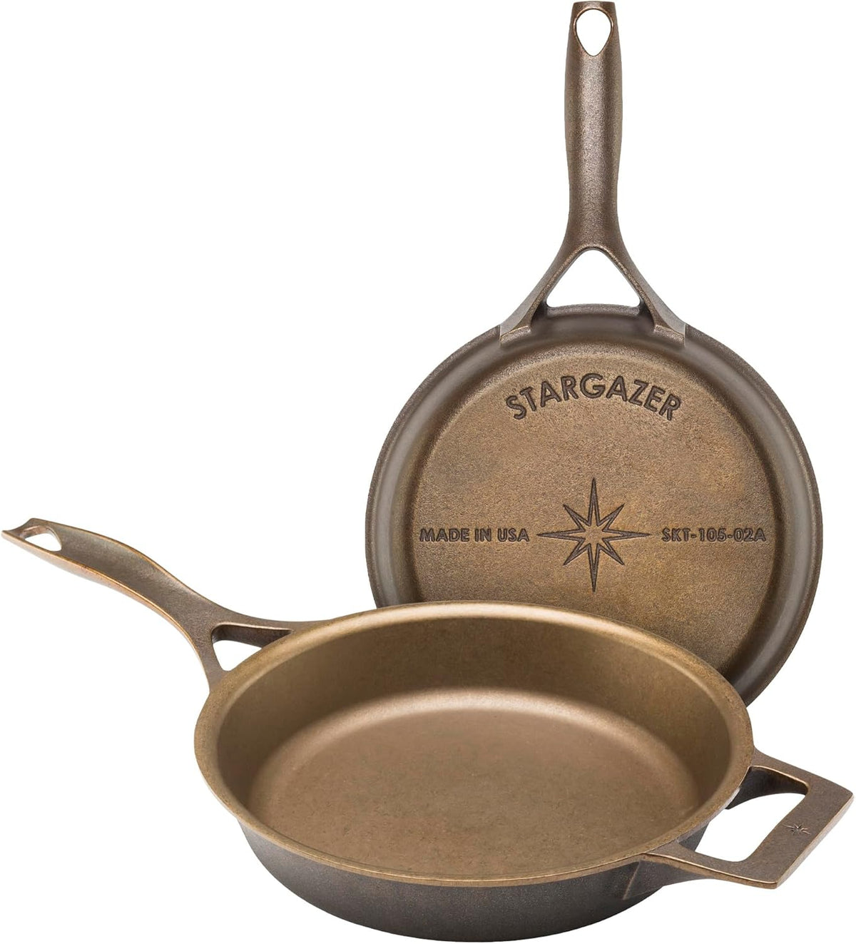 Stargazer 10.5-Inch Cast Iron Skillet | Made in USA, Seasoned, Premium Frying Pan for Grilling, Searing, Baking & More – Durable Cast Iron with Smooth Cooking Surface