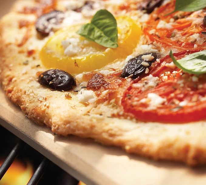 Outset Pizza Stone For Grill and Oven, 14" x 16" Pizza Tile