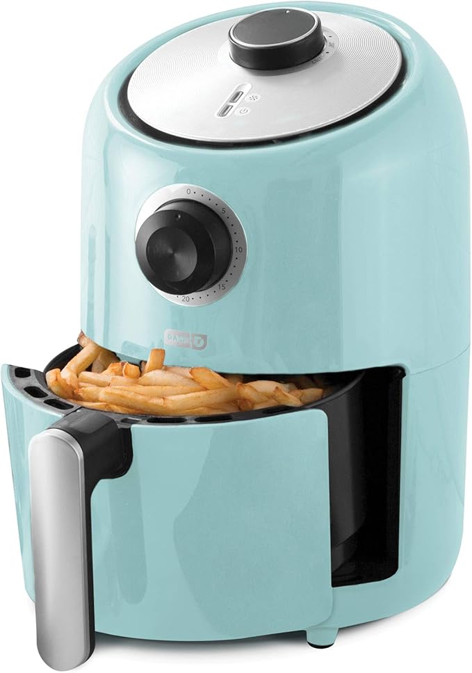 Dash Compact Air Fryer - Healthy Cooking with Auto Shut-Off Feature, Adjustable Temperature Control & Nonstick Fry Basket - Has AirCrisp® Technology - 2 Quart - Aqua