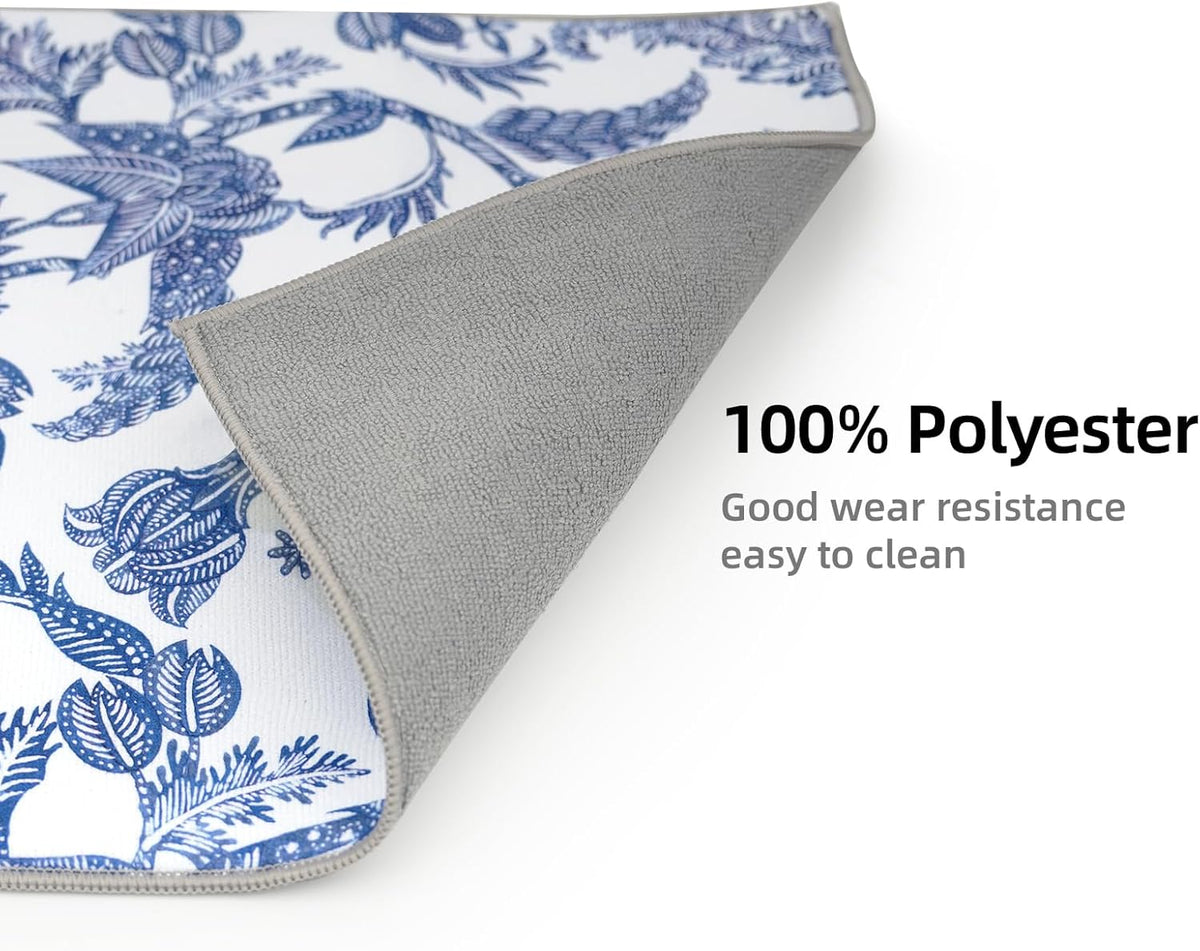 Dish Drying Mat Floral Print Microfiber kitchen drying mat, 20x15 inches, Dish Drying Mats for Kitchen Counter, Super Absorbent, Anti-Slip, Fast Drying, Kitchen Must-Have