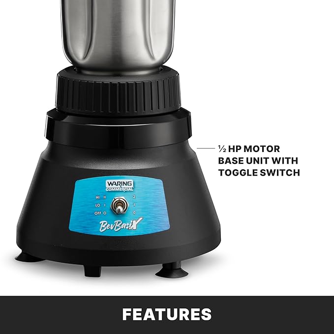 Waring Commercial 1/2 HP Bar Blender 2-Speed with 32 oz. Stainless Steel Container