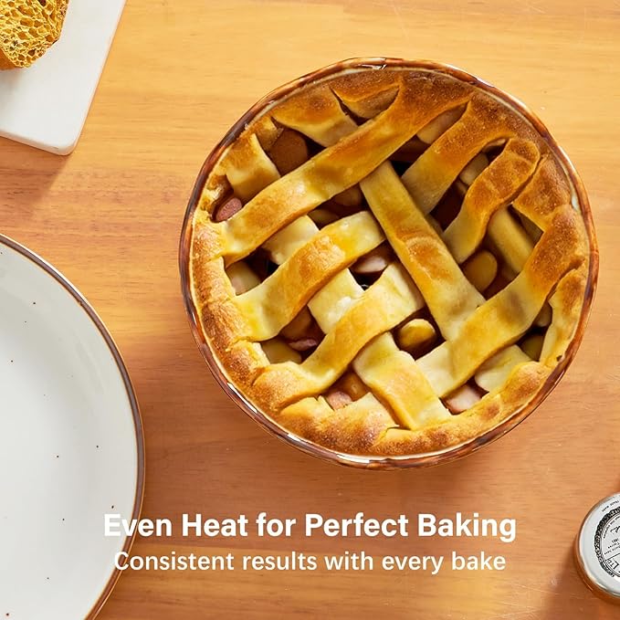 ONEMORE Mini Pie Pans, 6.8 inch Ceramic Pie Dish for Baking Nonstick Small Pie Pans Deep Dish Pie Plates Mini Tart Pans, Ideal for Chicken Pot Pie & Desserts, Individual Pot Pie Baking Dishes Set of 4