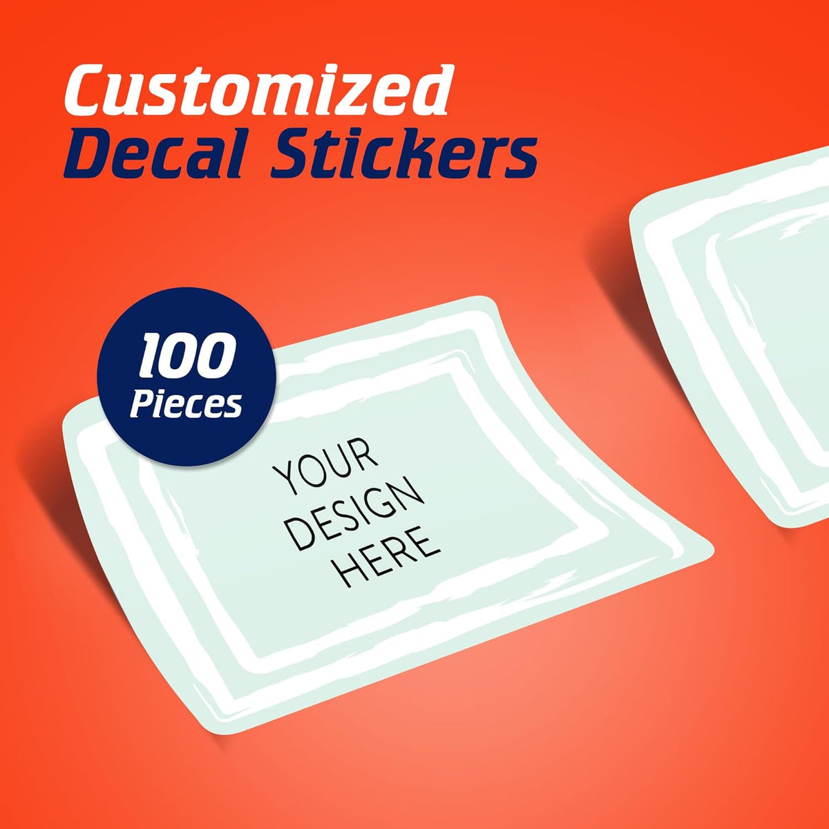 100 Custom Vinyl Stickers - Upload Your own Image, Text, Design, Logo - Personalized Logo Labels for Handmade, Packaging, Bottle, Jars, Candle, Brand Stickers (Mint, 4x2)