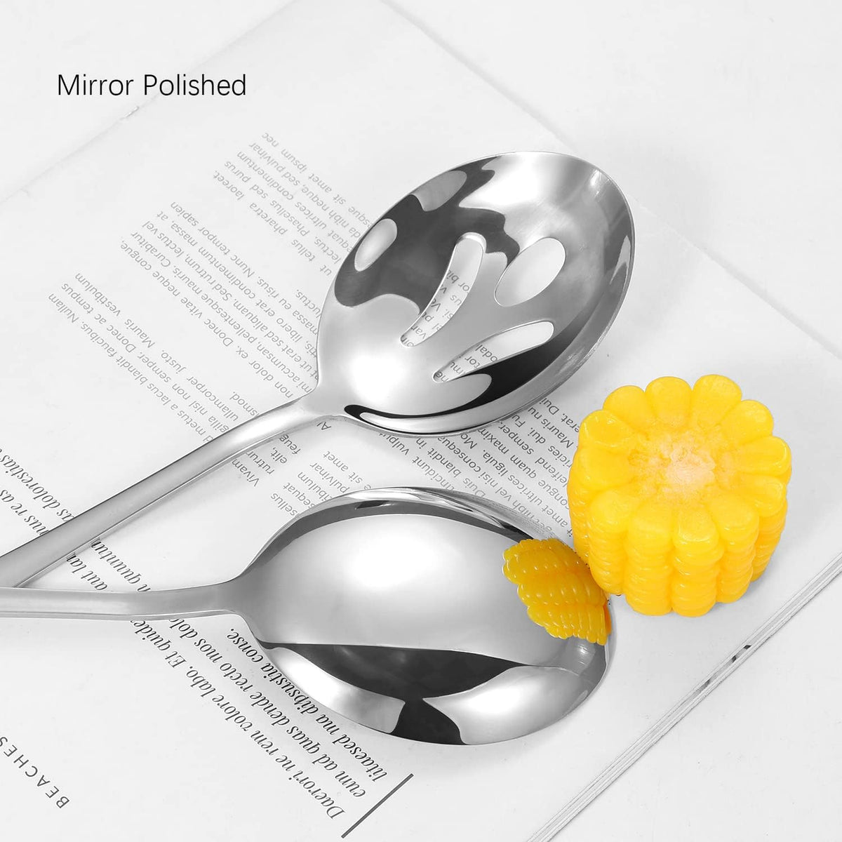 Stainless Steel Serving Utensils,8 Pcs Serving Set with Serving Spoons,Serving Fork,Soup Ladle,Lasagna Server,Pie Server,Polished Serving Utensil Set for Buffet Parties Home,Dishwasher Safe