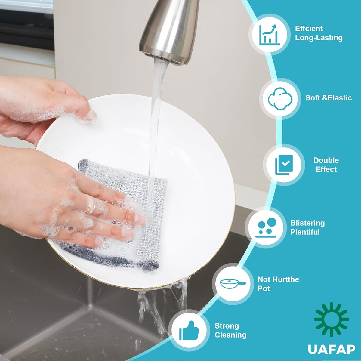 12 PCS Non Scratch Wire Dishcloth, Cleans Fast Without Scratching, Stands Up to Stuck-on Grime, Multi-Surface Safe, Wire Dishwashing Rag Cleaning Power for Everyday Jobs 7.87“ x 7.87”
