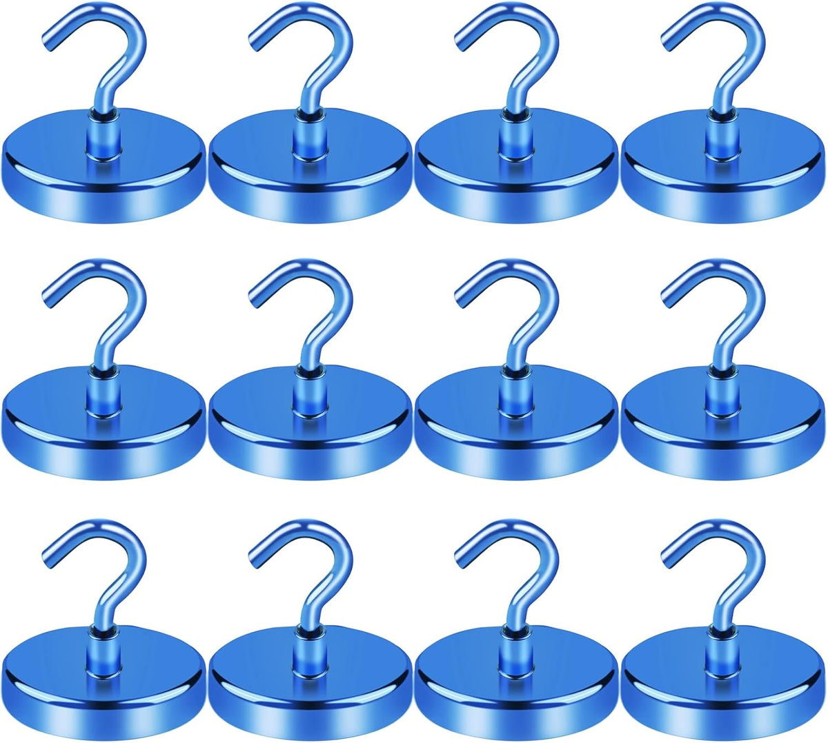 LOVIMAG Cruise Ship Essentials - 150Lbs Heavy Duty Magnetic Hooks, Blue, 12 Pack