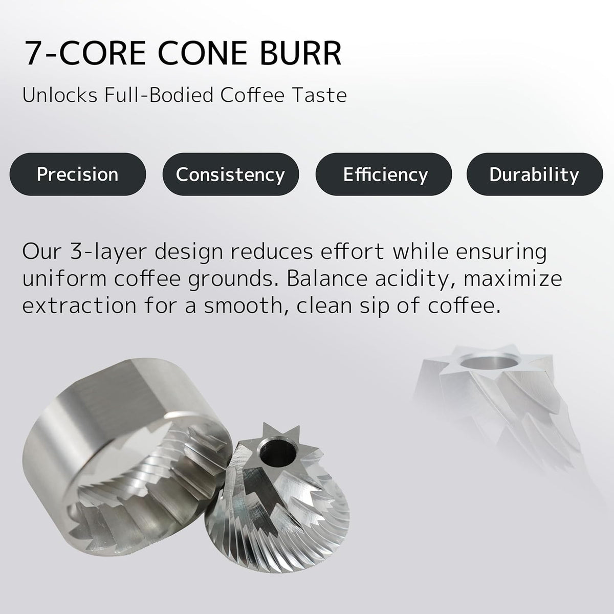 DHPO Sky-Two Manual Coffee Grinder With 7 Axis Stainless Steel Conical Burr Mill, 20g Portable Hand Coffee Grinder With Foldable Handle For Espresso, Drip, French Press, Camping, Travel, Home, Black
