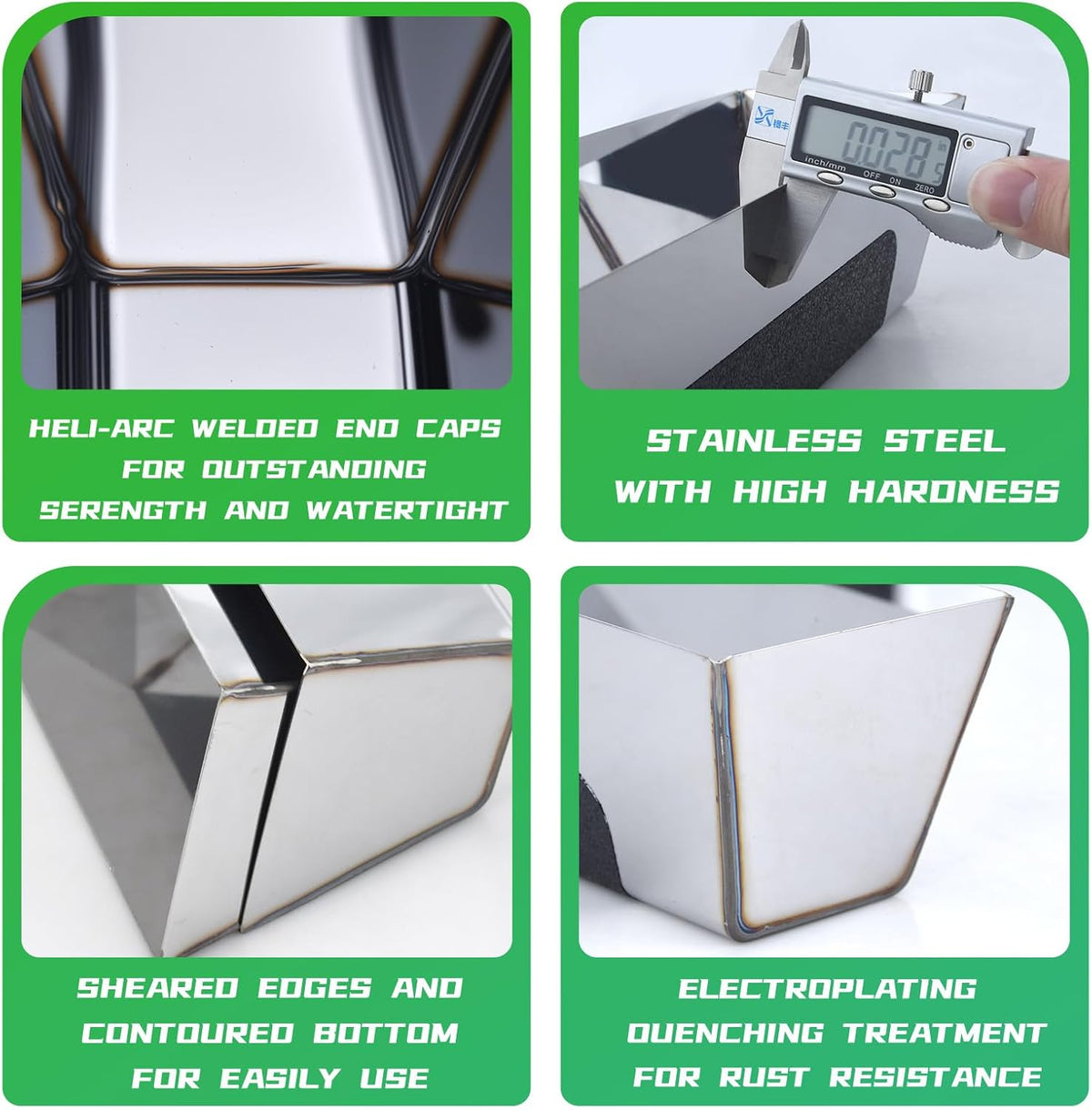 Drywall Mud Pan, Stainless Steel Mud Pan, Sheared Edges for Easy Knife Cleaning, Perfect Size for Larger Drywall Knife, Suitable For Mortar, Mixing Cement, Putty And Paint (12 Inch 1 Pack)