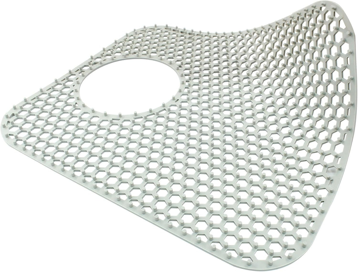 1 Pcs Kitchen Sink Mat, Grey Rear Drain Folding Non-slip Silicone Sink Mat Heat Resistant, for Kitchen Stainless Ceramic Bottom Protectors