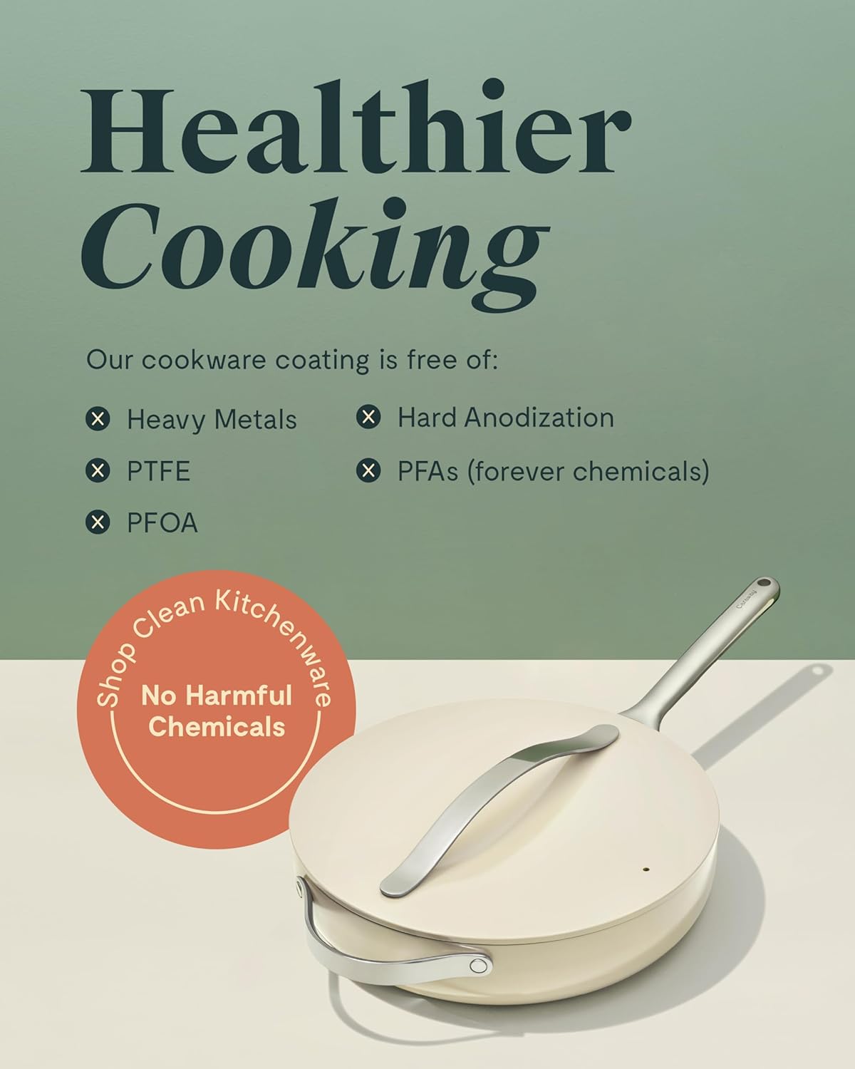 Caraway Nonstick Ceramic Sauté Pan with Lid (4.5 qt, 11.8") - Non Toxic, PTFE & PFOA Free - Oven Safe & Compatible with All Stovetops (Gas, Electric & Induction) - Black