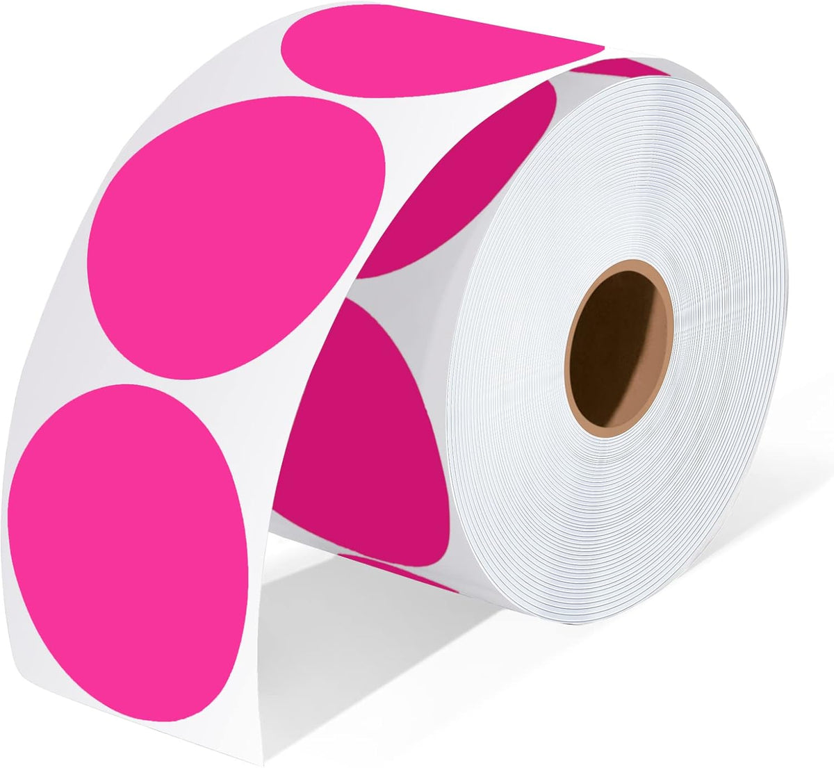 2 Inch Circle Thermal Sticker Labels, 2" Self-Adhesive Round Thermal Stickers for Business-750 Labels/1 Roll (Rose Red)