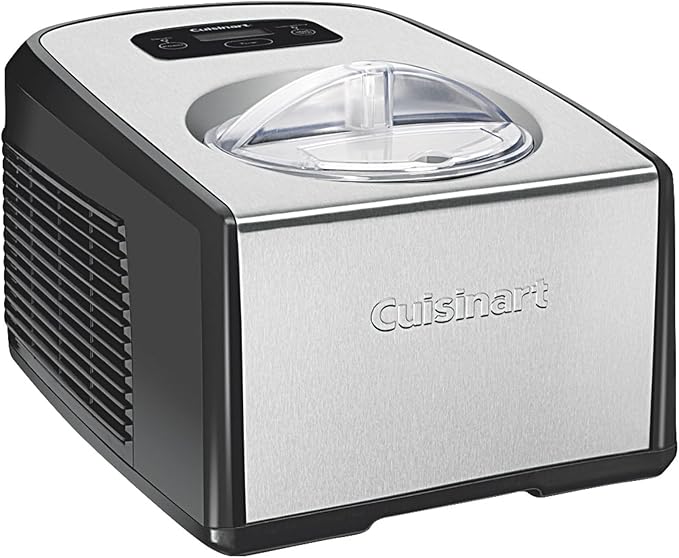 Cuisinart 1.5-Quart Ice Cream Maker and Gelato Machine, Makes Frozen Yogurt and Sorbet, Fully Automatic with Commercial-Quality Compressor and 2 Churning Paddles, ICE-100, Black/Stainless