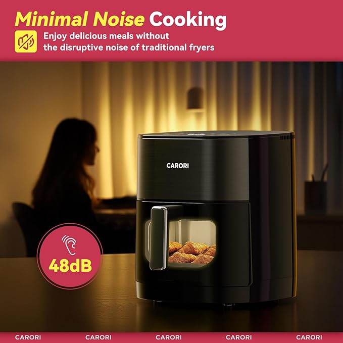 Air Fryer 14-in-1 with Viewing Window, 6Qt Large Capacity, 392℉ Max Crisp, Airfryer No Filping Dual Heating, Bake, Roast, Dehydrate, Reheat, 1700W Fast Even Easy Meals, Nonstick Dishwasher Safe Basket