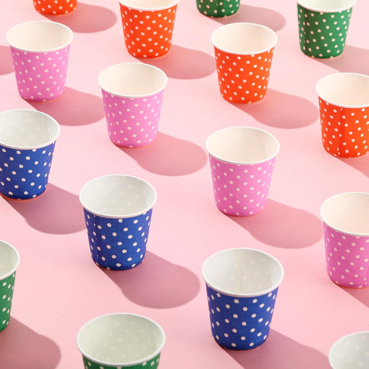 500 Pack 5oz Paper Cups, Multicolor Paper Disposable Cups, Small Mouthwash Cups, Cold Beverage Drinking Cup for Party, Travel and Event (Dots)