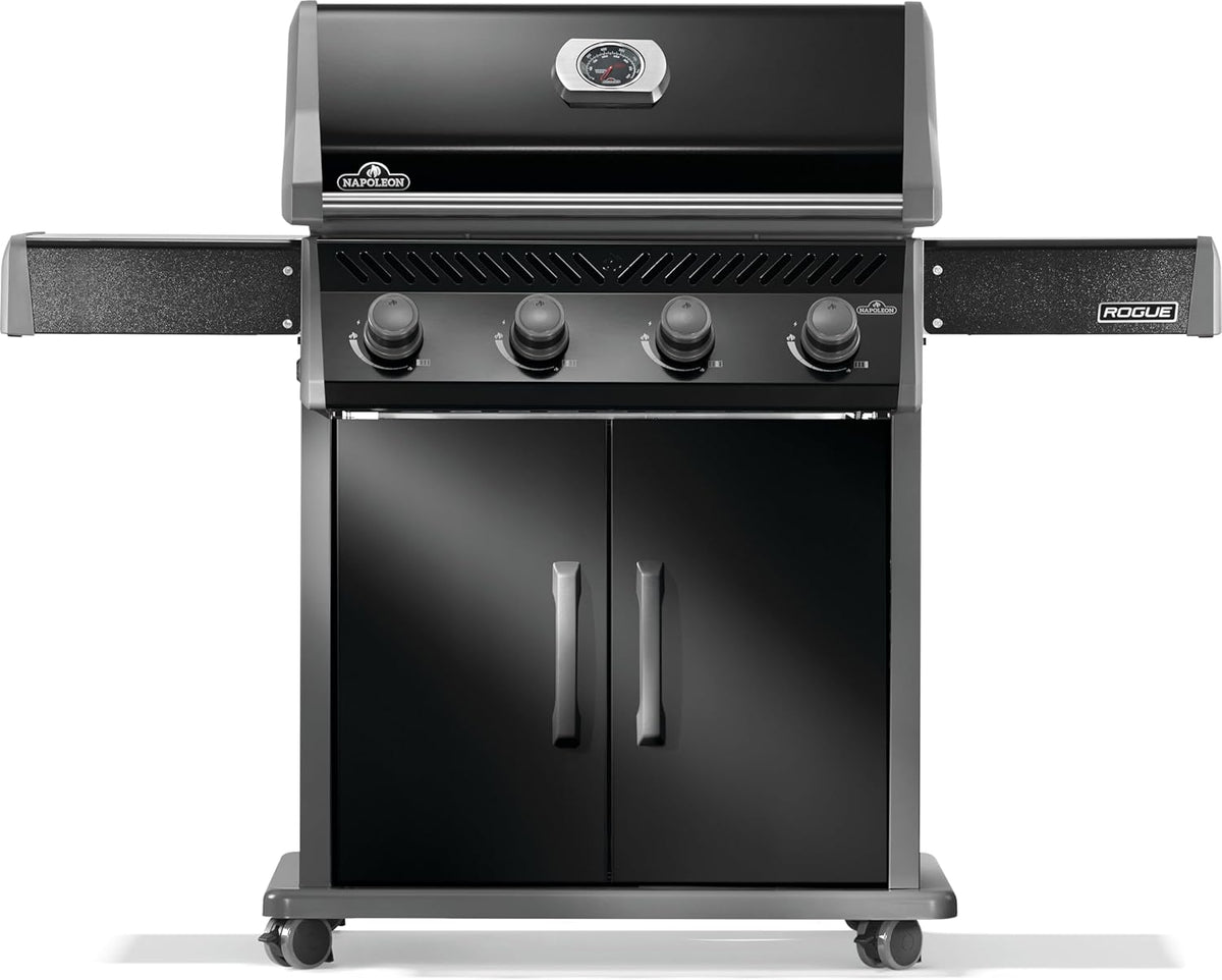 Napoleon Rogue 525 Propane Gas Grill, Black, Durable 4-Burner BBQ