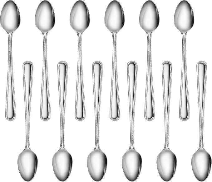 B00IX4VGKI - New Star Foodservice Bead Pattern, Stainless Steel, Iced Tea Spoon, 7.2-Inch, Set of 12