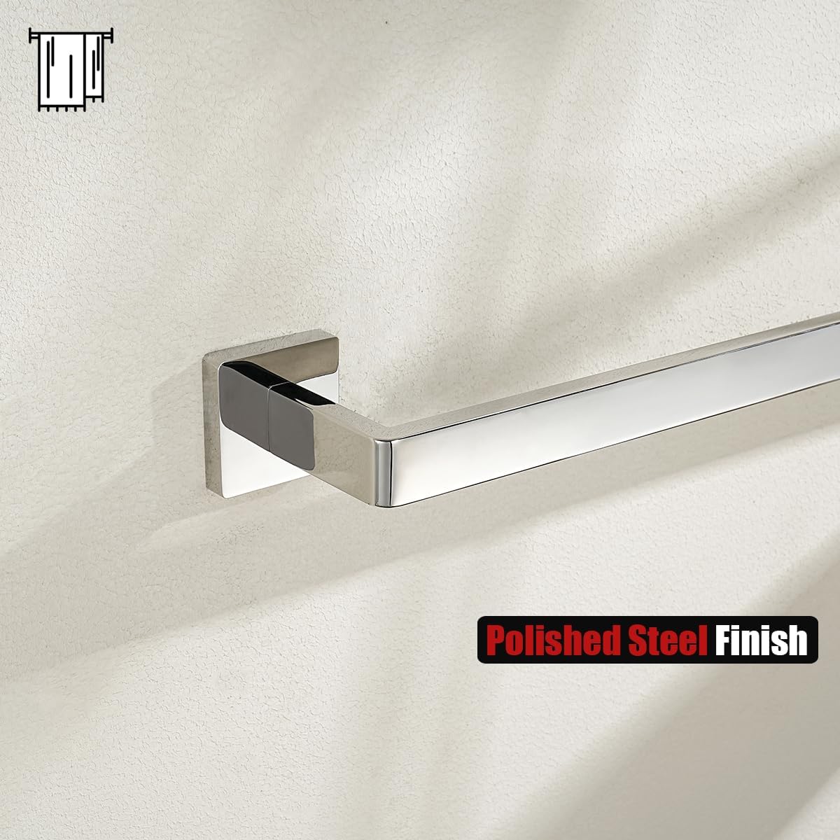 JQK Polished Towel Bar, Rounded Edges 32.41 Inch Towel Rack, 304 Stainless Steel Bathroom Wall Mount, Useable Length 30 Inch, TB250L30-CH