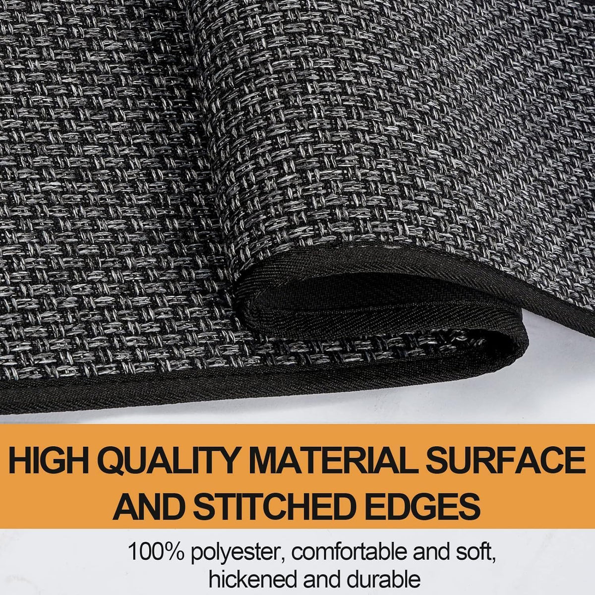 Kitchen Mat Set of 2 PCS, Cushioned Non Slip Rugs for Kitchen Floor, Absorbent Runner Comfort Standing Mats Washable for Kitchen, Office, Home (Black, 17.3"x30"+17.3"x60")