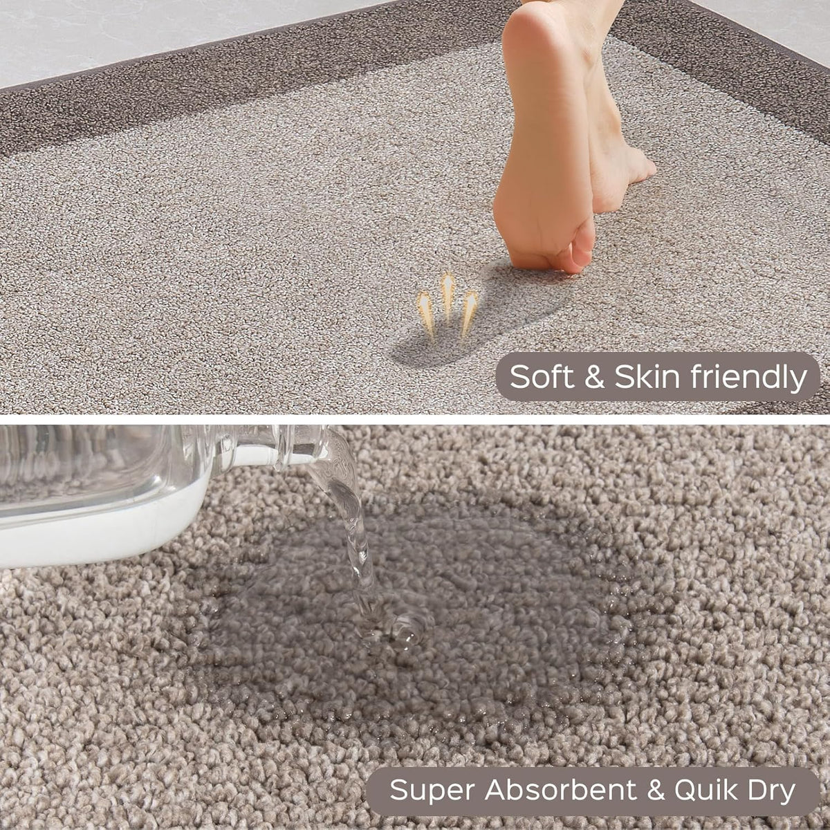 Machine Washable Kitchen Rug 32" x 48", Non Slip Indoor Door Rug, Absorbent Entrance Runner Rug for Bedroom, Hallway, Bathroom, Floor