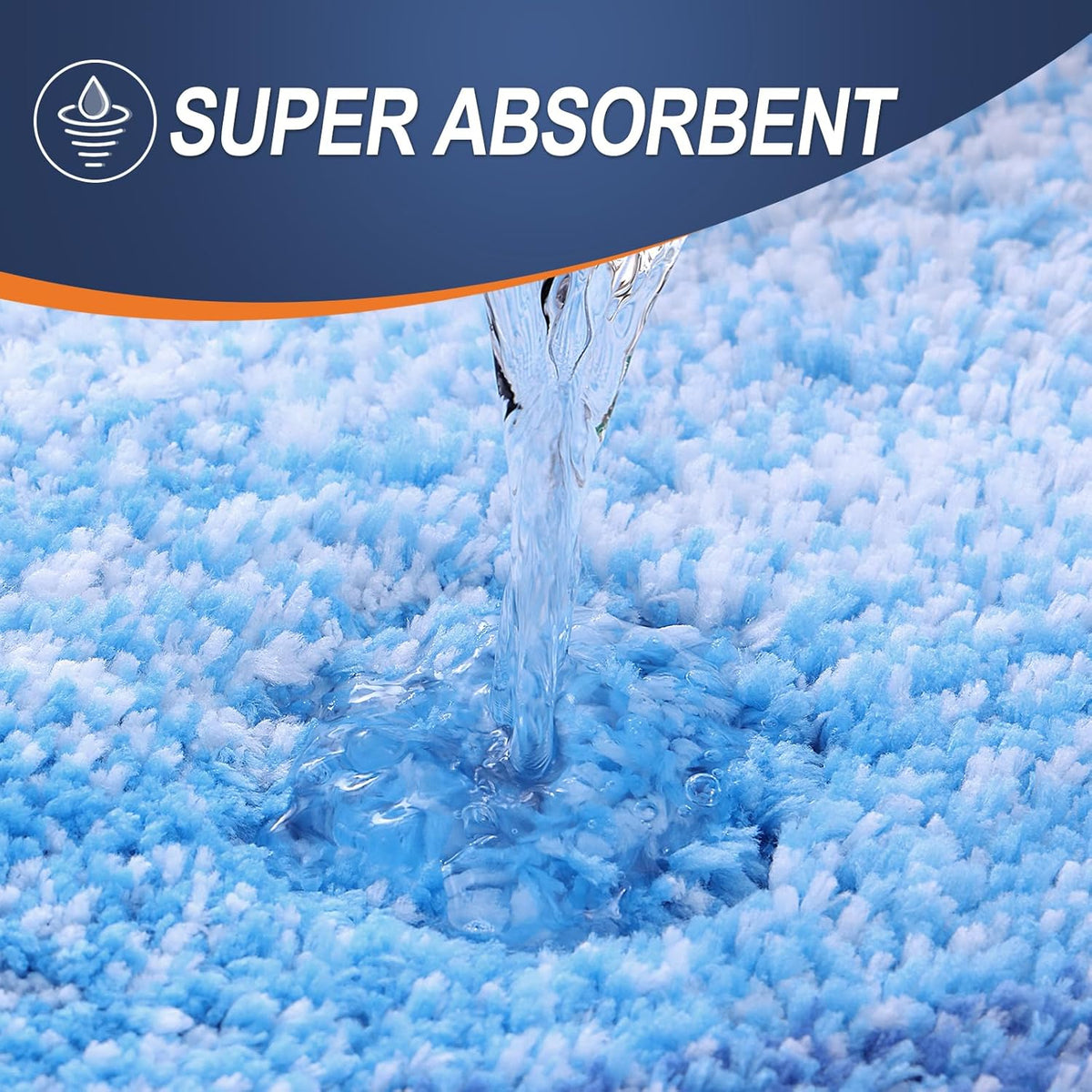 OLANLY Bathroom Runner Rugs 70x24, Extra Soft Absorbent Microfiber Bath Rugs, Rubber Backing, Quick Dry, Washable Bath Mats for Bathroom Floor, Tub and Shower, Home Decor Accessories, Light Royal Blue