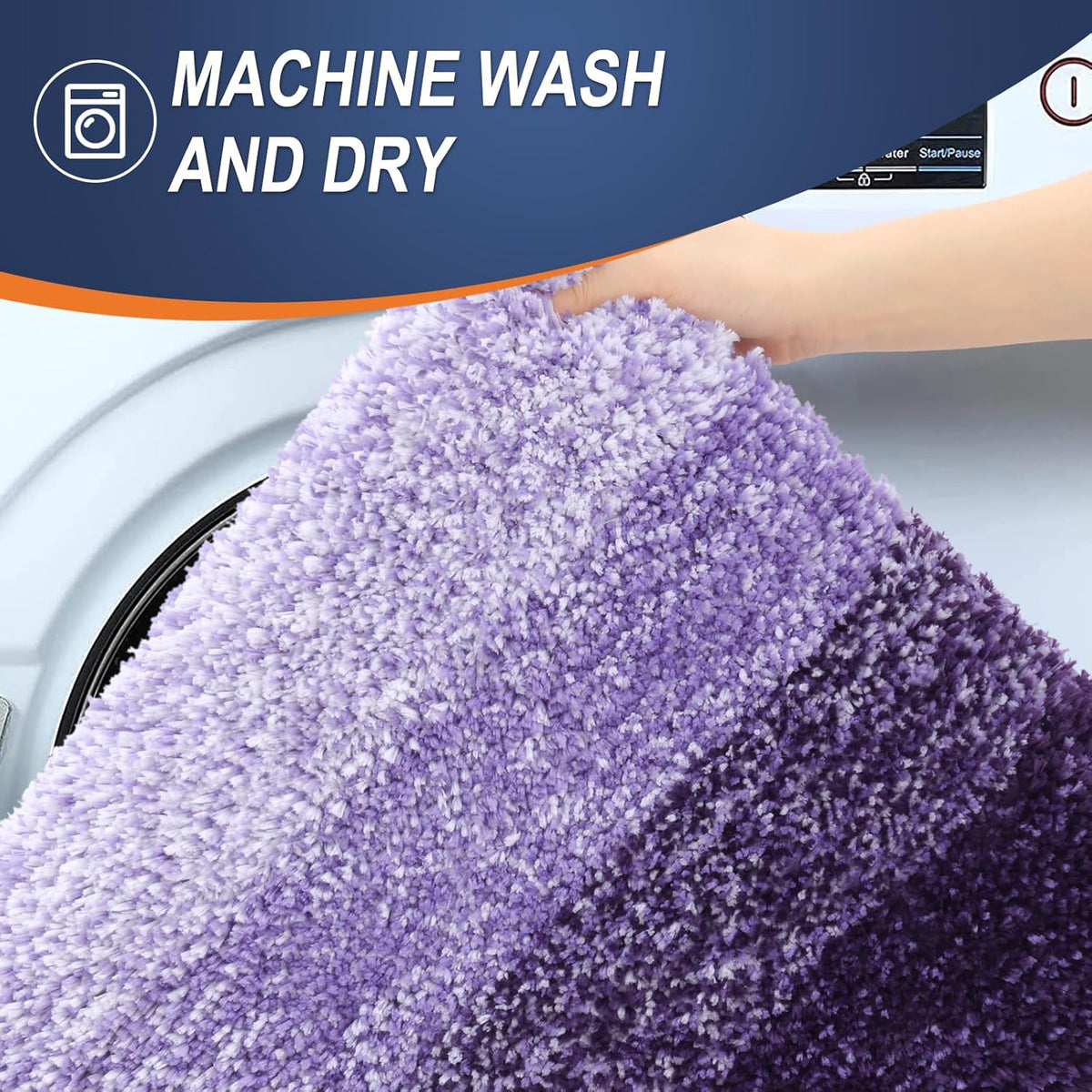OLANLY Bathroom Runner Rugs 47x17, Extra Soft Absorbent Microfiber Bath Rugs, Rubber Backing, Quick Dry, Machine Washable Bath Mats for Bathroom Floor, Tub and Shower, Home Decor Accessories, Violet