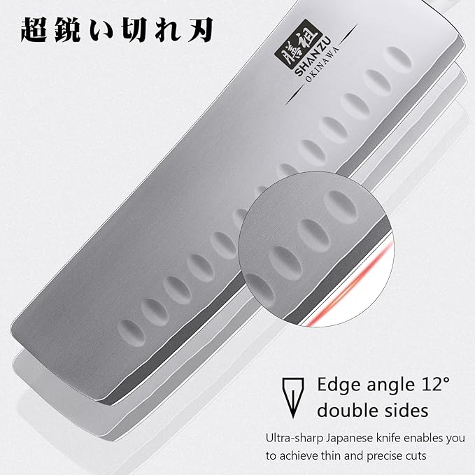 SHAN ZU 7 Inch Nakiri Knife, Japanese 10Cr15MoV High Carbon Stainless Steel Chopping Chef Knife, Professional Sharp Multipurpose Asian Kitchen Vegetable Cleaver Knife with Ergonomic Pakkawood Handle