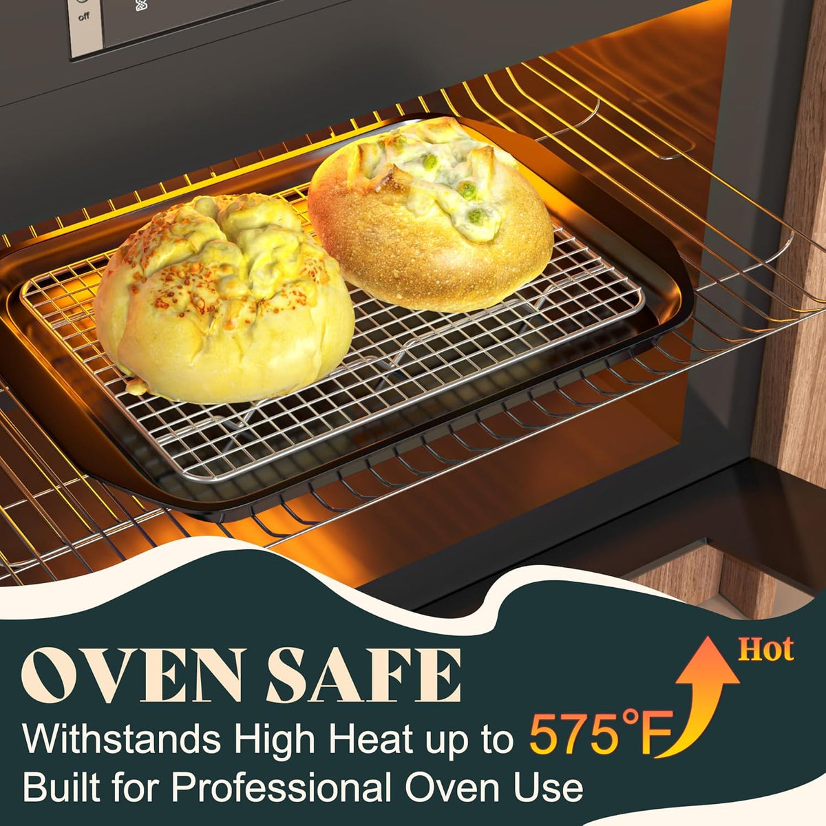 Cooling Racks for Cooking and Baking-8.5"x12" Oven Safe Premium Stainless Steel Heavy Duty Baking Rack Tight-Wire, Fits Quarter Sheet Pan for Roasting & Grilling & Cooking-1 Pack