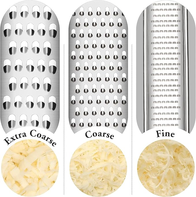 Cambom Lemon Zester Grater Three-piece Suit - Heavy Duty Kitchen Tool for Parmesan Cheese, Ginger, Garlic, Nutmeg, Chocolate, Vegetables，Fruits，Stainless Steel Grater Dishwasher Safe Blue