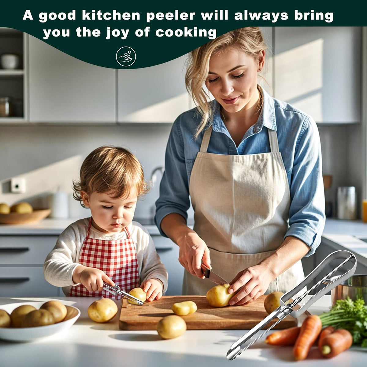 Best Vegetable Carrot Potato Peelers for Kitchen, 2 Pcs, Just Like Mom's old steel Fruits Peeler(52877)