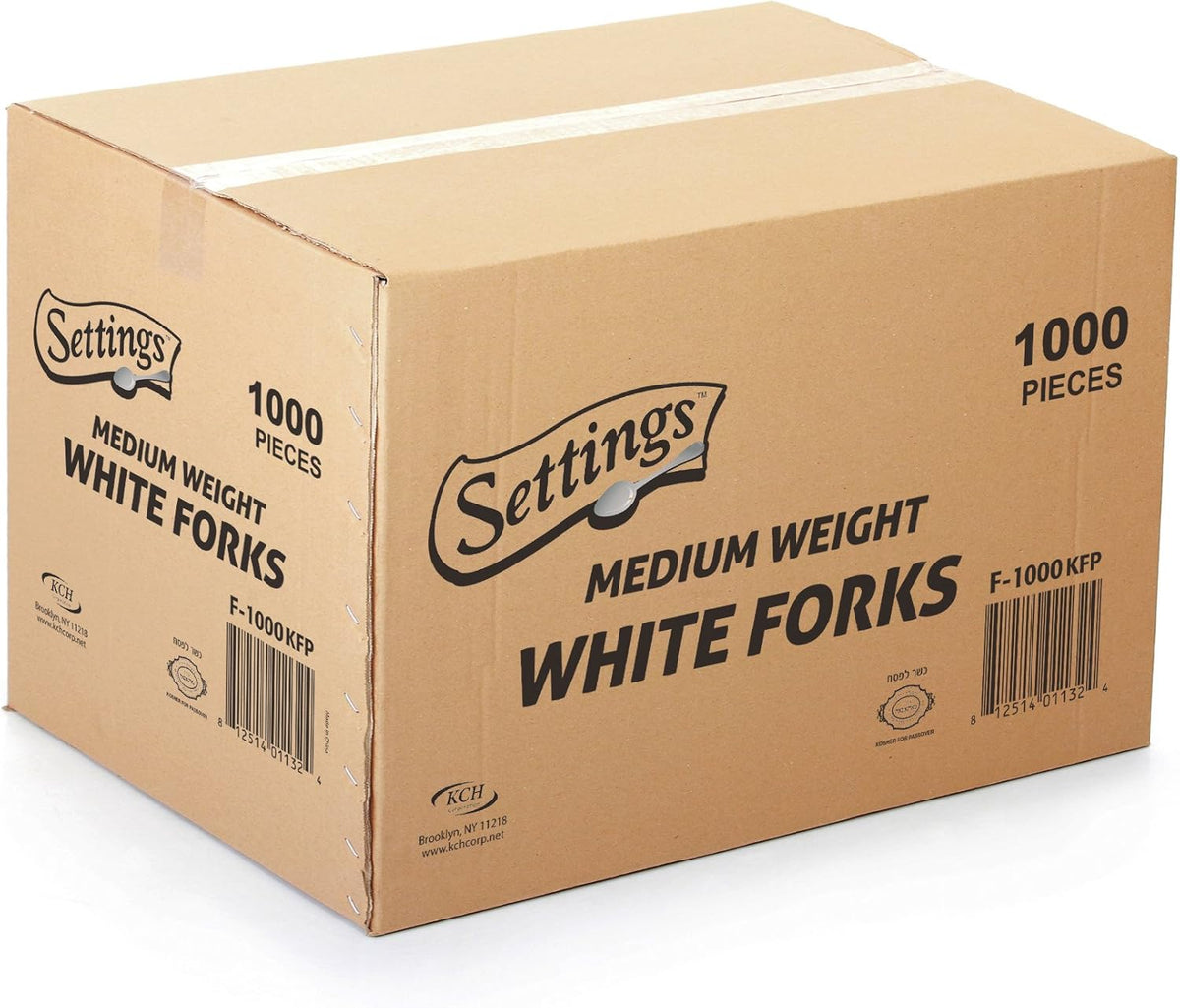 Settings 1000 Count White Plastic Forks – Disposable Cutlery for Parties, Events, Catering, and Takeout disposable forks bulk