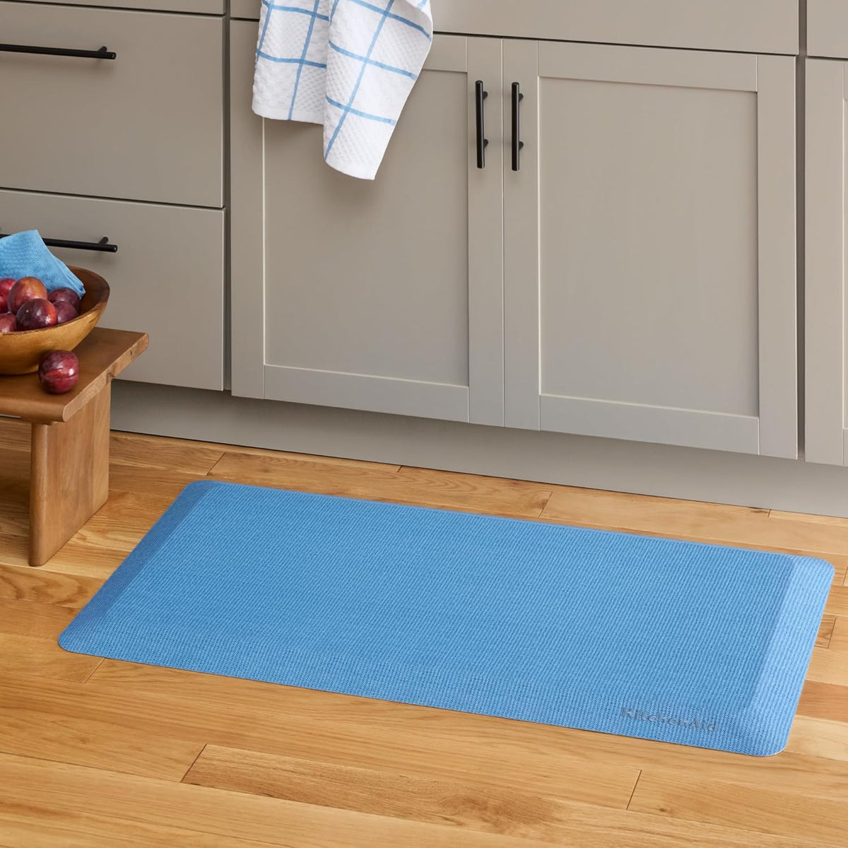 KitchenAid Gourmet Series Kitchen Comfort Gel Mat, Solid Basketweave, Blue Velvet, 20"x39"