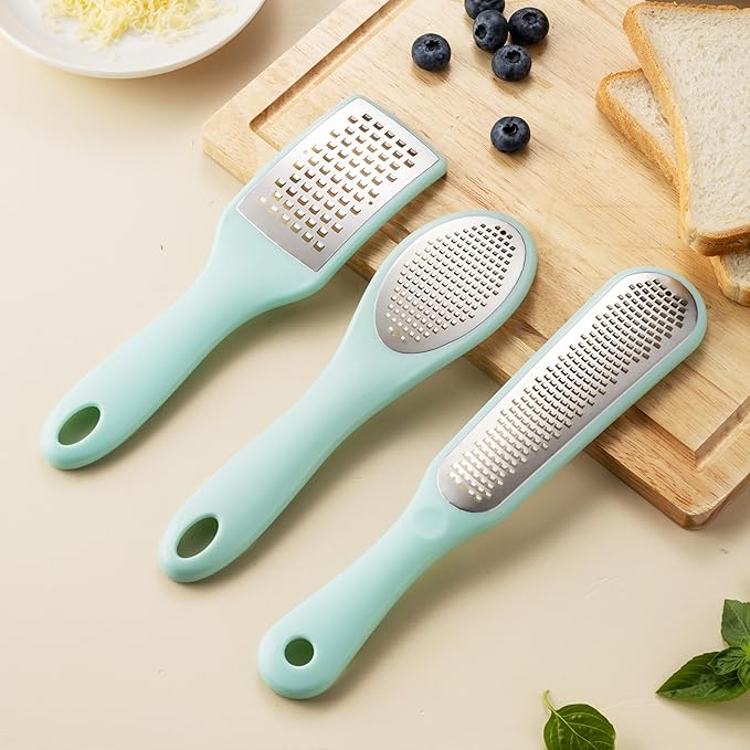 Lemon Zester Grater with Handle - 2-Piece Lemon Zester & Cheese Grater for Parmesan, Ginger, Garlic, Nutmeg, Chocolate
